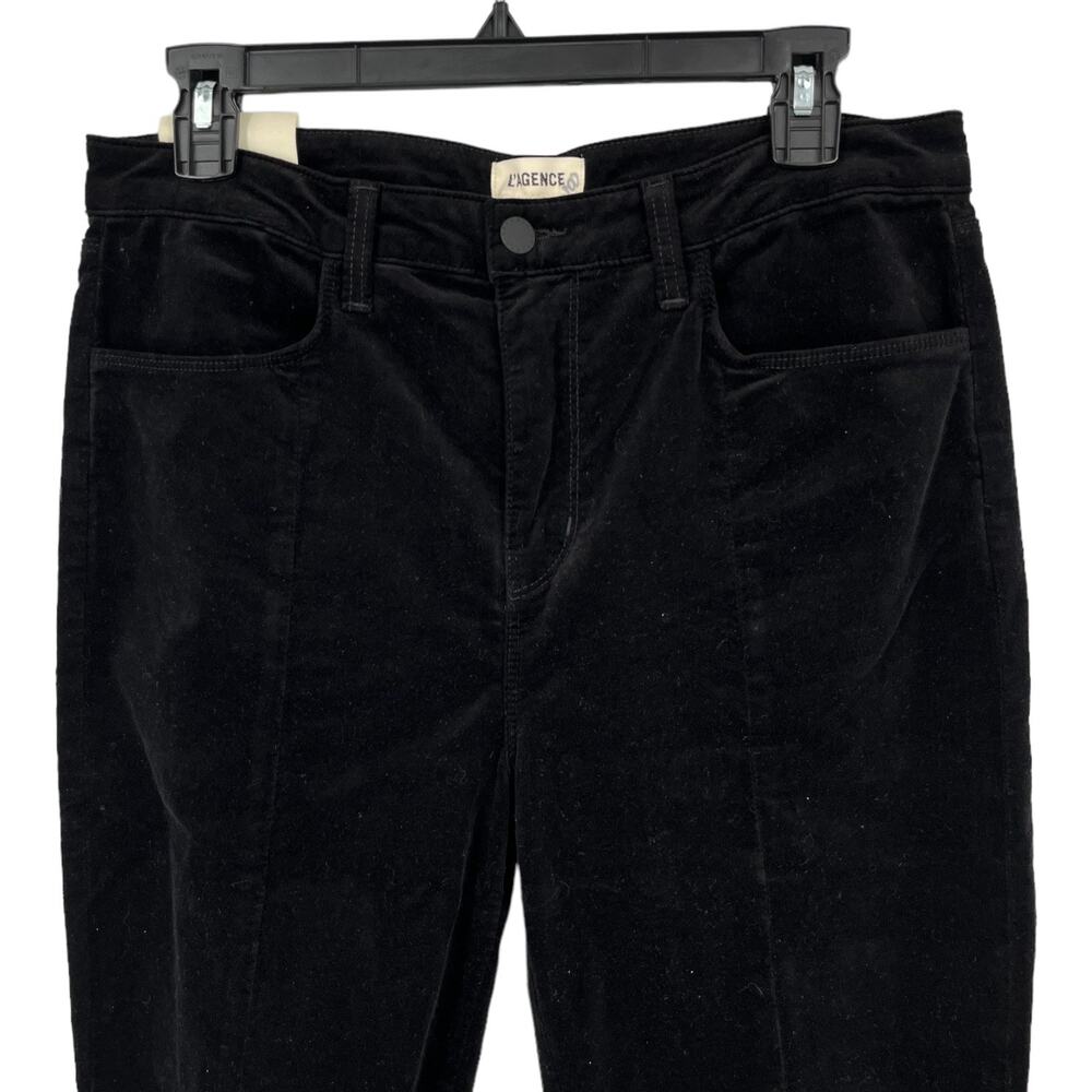 L'Agence Jeans Jyothi Velvet High Waist Split Ankle Skinny black size 31 - Picture 3 of 6